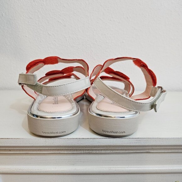 BeautiFeel Womens Sz US 10 41 Cleo Coral Strappy Leather Sandal Comfort Shoe - Picture 5 of 11